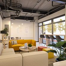 Diseño de espacio Coworking para Aptos. V13 . % Melisa de León Valle tarafından hazırlanan İç Mimarlık, İç Tasarım, İç Dekoras, on, Ve Mekansal Tasarım projesi - 11.26.2023