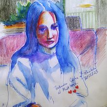 Mi proyecto del curso: Dibujo expresivo de la figura humana: explora formas y colores. Fine Arts, Pencil Drawing, Drawing, Portrait Drawing, Realistic Drawing, Figure Drawing, and Gouache Painting project by Fabienne Loosveldt - 12.03.2023