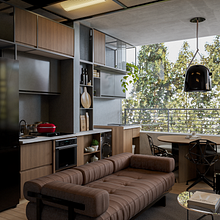 Apartamento Loft Ein Projekt aus dem Bereich Innenarchitektur, Architektur, ArchVIZ, Design, 3D, Innendesign, Beleuchtungsdesign, Bildbearbeitung und 3-D-Modellierung von Tatiana Marcela Rondón Santos - 05.05.2023