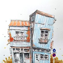 Mein Abschlussprojekt für den Kurs: Expressive Architekturskizzen mit Markern. Un progetto di Bozzetti, Disegno, Illustrazione architettonica, Sketchbook e Illustrazione con inchiostro di Katja Bader - 04.12.2023