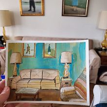 Gouache Living Room Scene. Un proyecto de Ilustración tradicional, Pintura y Pintura gouache de Rebecca Jasso - 04.12.2023
