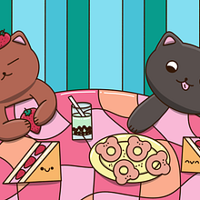 My project for course: Designing Kawaii Worlds: Spread Joy Through Illustration. Design de personagens e Ilustração digital projeto de sophieno - 05.12.2023