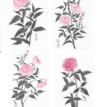 Meu projeto do curso: Pintura sumi-ê colorida para ilustrações forais. Ilustração tradicional, Artes plásticas, Pintura, Ilustração botânica e Ilustração com tinta projeto de Vera Elenita Medeiros - 05.12.2023