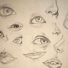 Drawing Eyes,Nose & Lips. Un progetto di Disegno, Bozzetti, Disegno di ritratti e Sketchbook di lovebirds1224 - 07.12.2023
