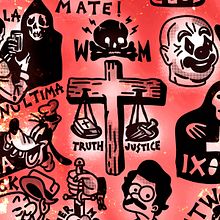 15 stickers y un Dios desesperado.. Digital Illustration project by woodcutter Manero - 12.08.2023