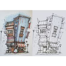 My project for course: Expressive Architectural Sketching with Colored Markers. Projekt z dziedziny Sketching,  R, sunek,  R, sunek architektoniczn, Sketchbook,  R i sunek atramentem użytkownika maitesantiagoarq - 10.12.2023