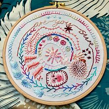 My project for course: Colorful Hand Embroidery 101: Learn to Stitch from Scratch. Un progetto di Ricamo, DIY e Textile Design di Sabine Nimz - 10.12.2023