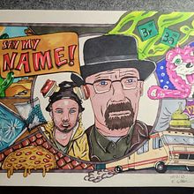 Breaking Bad Collage im Comic Stil. Un proyecto de Diseño, Ilustración tradicional, Dibujo a lápiz y Dibujo de Eva Wieneke - 10.12.2023