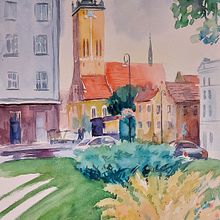 My project for course: Urban Landscapes in Watercolor . Arte plastice, Pictură în acuarelă & Ilustrație arhitecturală de Valentyna Ariepieva - 12.11.2023