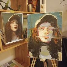 Mein Abschlussprojekt für den Kurs: Moderne Porträtmalerei mit Ölfarben. Traditional illustration, Fine Arts, Painting, and Oil Painting project by Kerstin - 11.30.2023