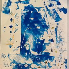 Tried Gelli printing and add embroidery at the end. Een project van Craft van slindseylpc - 12.12.2023