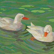 Patos en un lago . Un projet de Illustration numérique de Iris Osuna Pérez - 13.12.2023