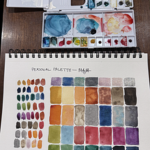 My project for course: Creation of Color Palettes with Watercolor. Traditional illustration, Fine Arts, Painting, Watercolor Painting, and Color Theor project by Maja Haloway - 12.13.2023