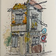 My project for course: Expressive Architectural Sketching with Colored Markers. Sketching, Drawing, Architectural Illustration, Sketchbook & Ink Illustration project by lynna8505 - 12.13.2023