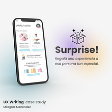 Sorprise! - UX Writing. Un progetto di Design e UX / UI di Milagros Menendez - 13.12.2023