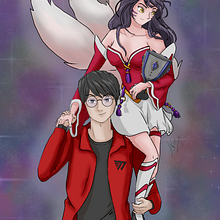 Fanart Ahri and Faker . Digital Illustration, Drawing, Digital Drawing, Comic, Manga, Character Design, Fine Arts, Painting, Sketching, Creativit, and Digital Painting project by Nazareth Draw - 12.14.2023