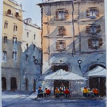 Mi proyecto del curso: Técnicas modernas para paisajes urbanos en acuarela. Un progetto di Pittura e Pittura ad acquerello di mfacal - 14.12.2023