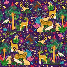 Patrón Fauna y Flora Venezolana. Traditional illustration, Pattern Design, Drawing, Digital Illustration, and Botanical Illustration project by Maria De Las Flores - 12.13.2023