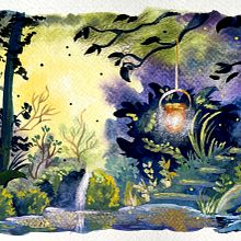 Mi proyecto del curso: Ilustración de paisajes de fantasía con acuarela y gouache. Artes plásticas, Pintura, Pintura em aquarela, Ilustração naturalista, e Pintura guache projeto de Carmen Gil - 16.12.2023