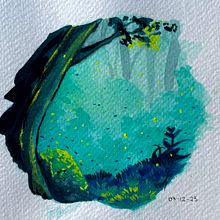 Mi proyecto del curso: Ilustración de paisajes de fantasía con acuarela y gouache. Pintura guache, e Artes plásticas projeto de Carmen Gil - 07.12.2023