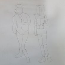 Desenho de manequim . Ilustração tradicional projeto de Poliana Ribeiro - 16.12.2023