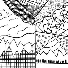 Abstract Black and White Color Book pages. Design, Arts, and Crafts project by Luna Dann - 12.16.2023