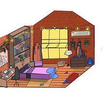 A small apartment.. Drawing, Digital Illustration, Concept Art, and Digital Drawing project by Fernanda Ángel - 12.17.2023