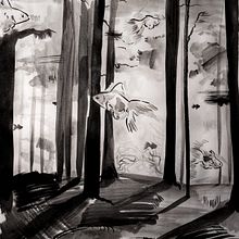 Ink fantasy experiment - Experimento de fantasía en tinta. Drawing project by Paula Jiménez - 10.20.2023