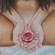 Oil painting / fig in hands. Un proyecto de Bellas Artes, Pintura, Creatividad, Dibujo realista y Pintura al óleo de Lisa Maria - 17.12.2023