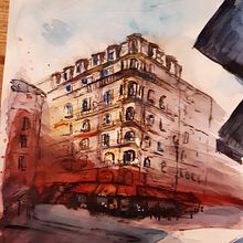 Mein Abschlussprojekt für den Kurs: Architektonische Zeichnung mit Aquarell und Tinte. Projekt z dziedziny Sketching,  R, sunek, Malowanie akwarelą,  R, sunek architektoniczn, Sketchbook,  R i sunek atramentem użytkownika katja.verhasselt - 19.12.2023