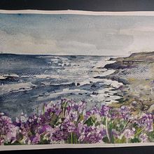 My project for course: Painting Realistic Watercolor Landscapes( Paphos, Cyprus holiday moment). Een project van  Beeldende kunst, Schilderij,  Schetsen, Aquarelschilderen y Naturalistische illustratie van Natalia - 19.12.2023