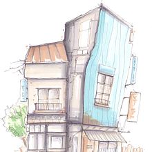 Mon projet du cours : Esquisses d'architecture expressives aux feutres de couleur. Sketching, Drawing, Architectural Illustration, Sketchbook & Ink Illustration project by Gabrielle Delpy - 12.20.2023