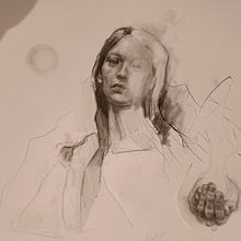 Mi proyecto del curso: Retrato con técnicas mixtas: captura emociones y expresiones. Fine Arts, Pencil Drawing, Drawing, Portrait Drawing, Realistic Drawing, and Artistic Drawing project by Palma Mendoza González - 12.21.2023