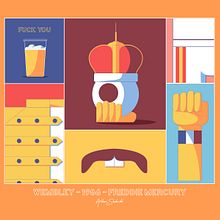 Freddie Mercury the King and The Queen! Ein Projekt aus dem Bereich Vektorillustration und Digitale Illustration von Ashkan Shahrokh - 21.12.2023