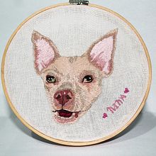 Needle painting Nina. Embroider, Naturalistic Illustration, and Textile Design project by Daniela Garay - 12.22.2023