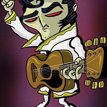 Zombie Elvis. Traditional illustration project by Ricardo Jottas - 03.03.2023