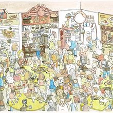 Whimsical Singapore Hawker for course: Creative Sketching: Fill Your Illustrations with Life and Detail. Traditional illustration, Sketching, Pencil Drawing, Drawing, Watercolor Painting, Sketchbook & Ink Illustration project by jellafornie - 12.23.2023