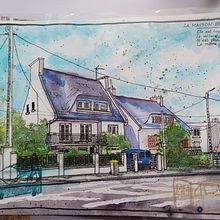 Mon projet du cours : Urban sketching : créez des paysages urbains expressifs. Painting, Sketching, Drawing, Watercolor Painting, Sketchbook & Ink Illustration project by K-mille Agregator - 11.01.2023