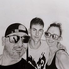 Famlily selfie. Traditional illustration project by Toni Martinez Morales - 12.24.2023
