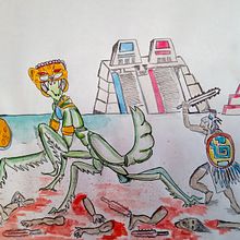 Aztecas Alternos. Traditional illustration project by Alberto Vega - 12.30.2023