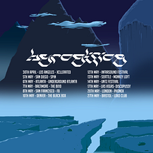 2022 Tour Dates for Hyroglifics US Tour. Een project van  Concept art, Digitale illustratie y  Tekening van Liam Cooper - 09.04.2022