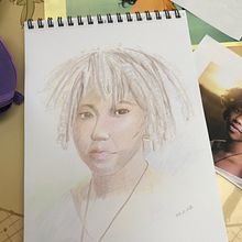 My project for course: Vibrant Portrait Drawing with Colored Pencils. Drawing, Portrait Drawing, Sketchbook, and Colored Pencil Drawing project by Mandy Webster - 12.25.2023