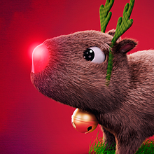 Rudolphincho. Een project van 3D-karakterontwerp,  Ontwerp, 3D,  3D-ontwerp, 3D-animatie y Grafisch ontwerp van Adrián Pastorizzo - 25.12.2023
