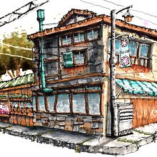 My project for course: Expressive Architectural Sketching with Colored Markers. Sketching, Drawing, Architectural Illustration, Sketchbook & Ink Illustration project by whatshalpining - 12.26.2023