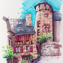 Mi proyecto del curso: Dibujo arquitectónico expresivo con marcadores de colores. Sketching, Drawing, Sketchbook, Ink Illustration, and Architectural Illustration project by Amaya Narvarte Navarro - 12.27.2023