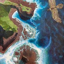 Becoming the ocean. Acr, and lic Painting project by Narnia D - 12.27.2023