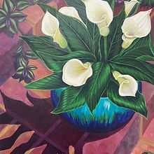Cala lilies on a sunny day. Acr, and lic Painting project by Narnia D - 12.27.2023