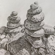 Beach rock pile. Pencil Drawing project by Narnia D - 12.27.2023