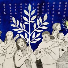 La rama, música de jaranas y comunidad. Traditional illustration, Painting, Drawing, Artistic Drawing, and Color Theor project by Irma Zamora - 12.26.2023