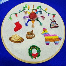 Mi proyecto del curso: Bordado con textura: combina puntadas y mostacillas. Een project van Ontwerp van accessoires, Craft, Borduurwerk, Textiel y Kleurentheorie van Areli Romero - 28.12.2023